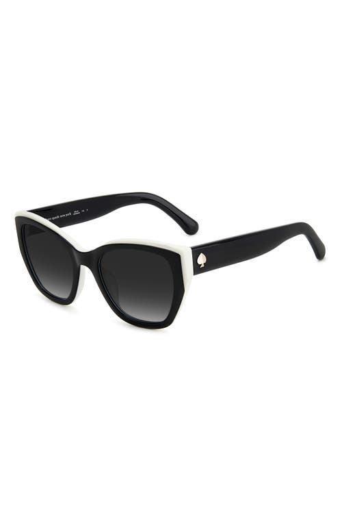 Kate Spade New York Yolanda 51mm Polarized Gradient Cat Eye Sunglasses In Black