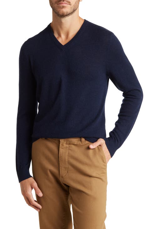 V-Neck Merino Wool & Cashmere Sweater