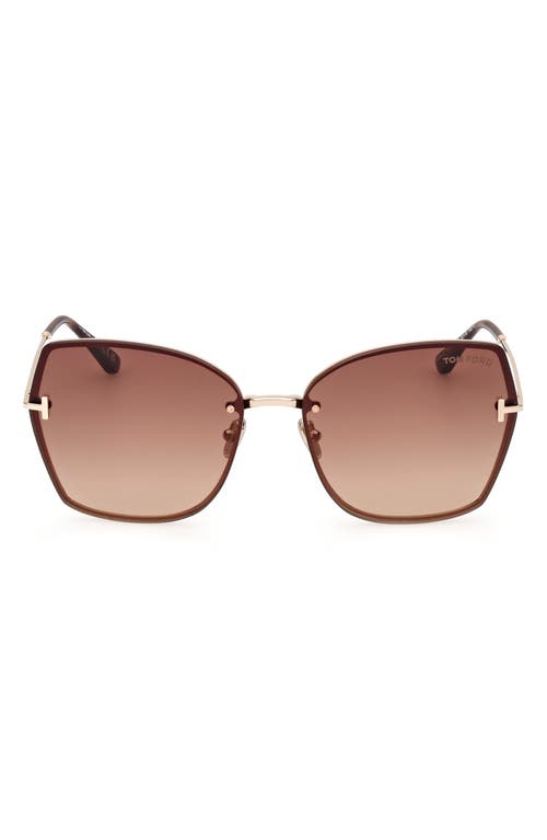 Tom Ford Nickie 62mm Oversize Gradient Butterfly Sunglasses In Multi