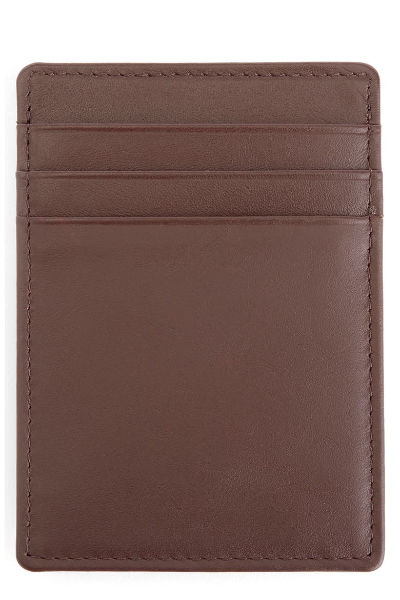 Magnetic Money Clip Card Case, Main, color, BROWN