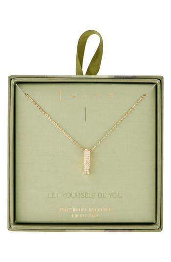 Leith Pavé Cubic Zirconia Initial Pendant Necklace In Gold