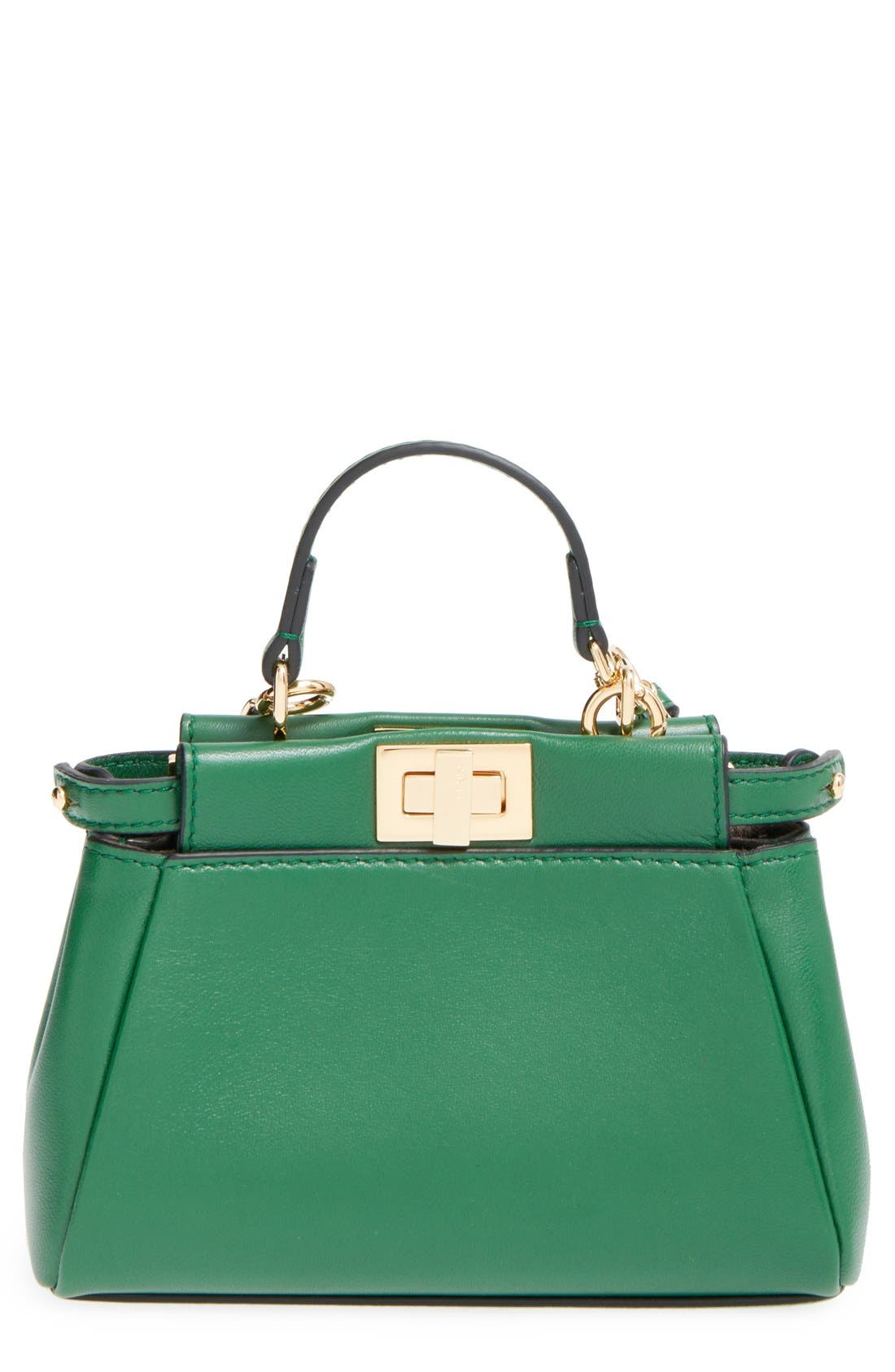 'Micro Peekaboo' Nappa Leather Bag, Main, color, EMERALD GREEN+SOFT