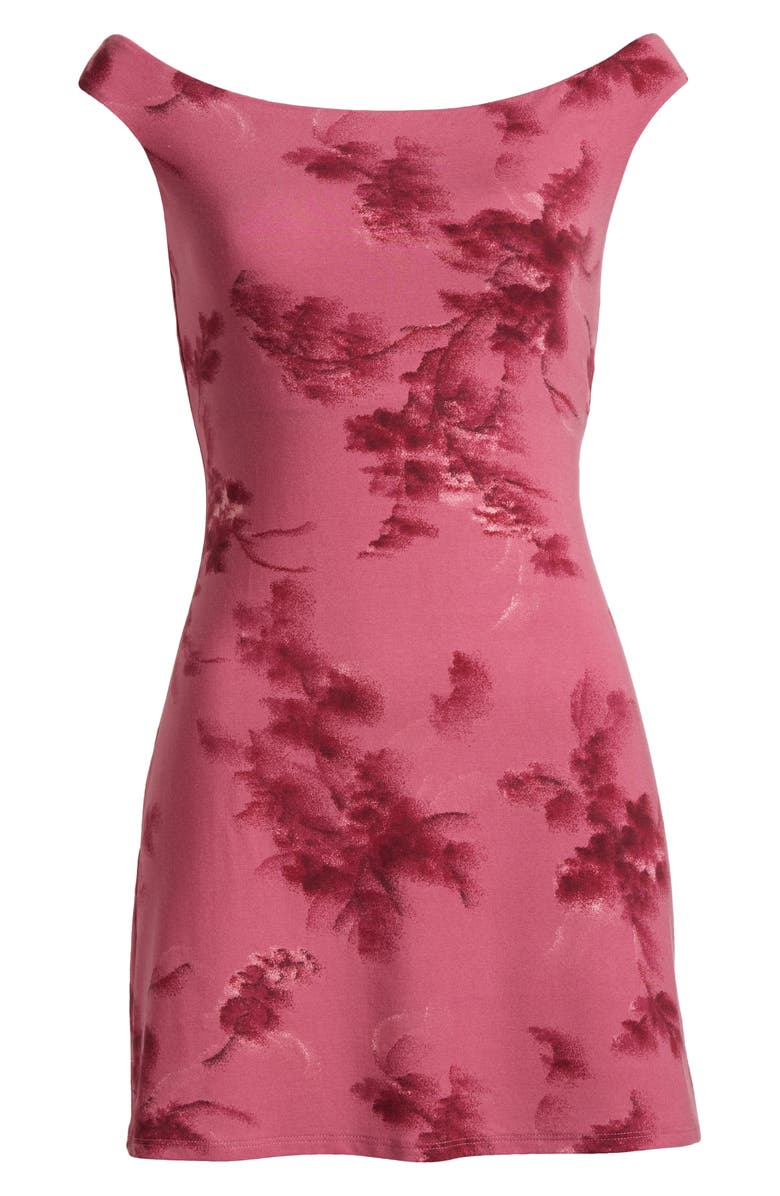 Reformation Lia Off the Shoulder Jersey Minidress, Alternate, color, Hothouse Rose