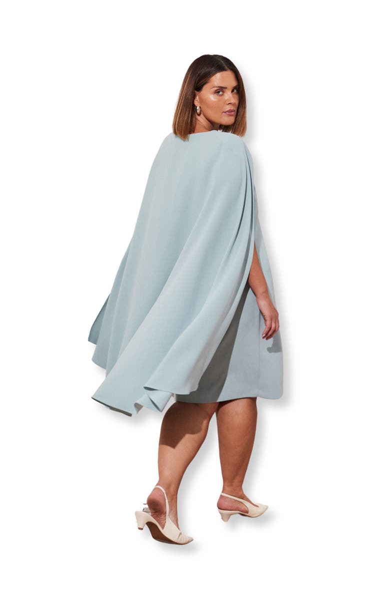 Live Unlimited Cape Knee Length Dress, Alternate, color, Pale Blue