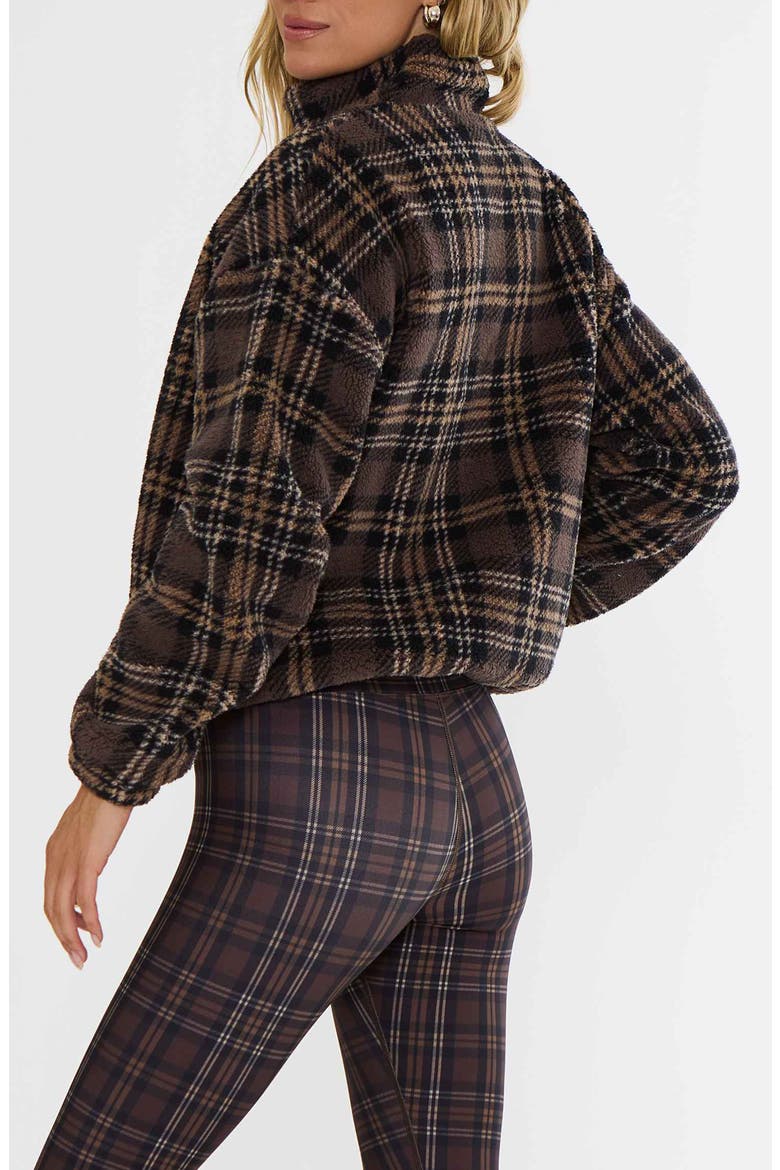 Leona Check Fleece Jacket, Alternate, color, CHOCOLATE BAR PLAID