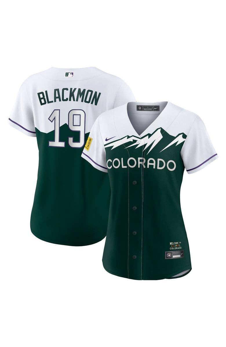 Nike Women's Nike Charlie Blackmon White/Forest Green Colorado Rockies City Connect Replica Player Jersey, Main, color, 