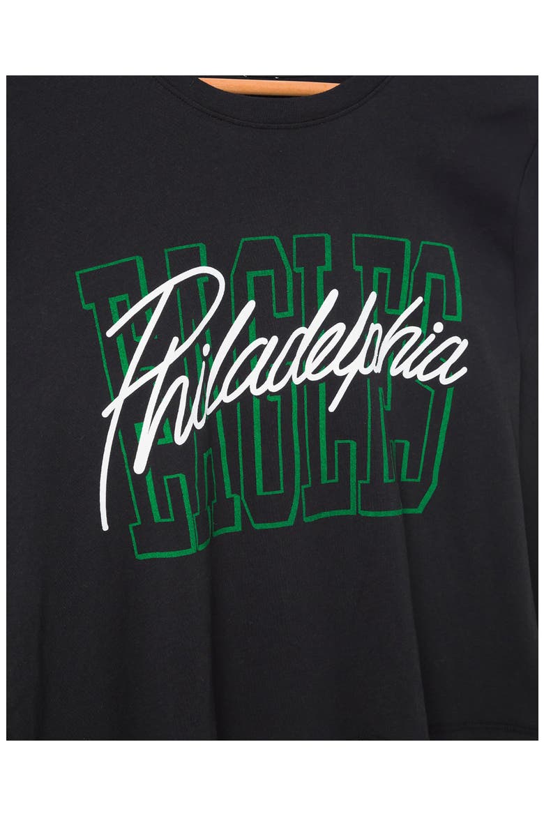 Philadelphia Eagles Long Sleeve Graphic Crop T-Shirt, Alternate, color, BLACK