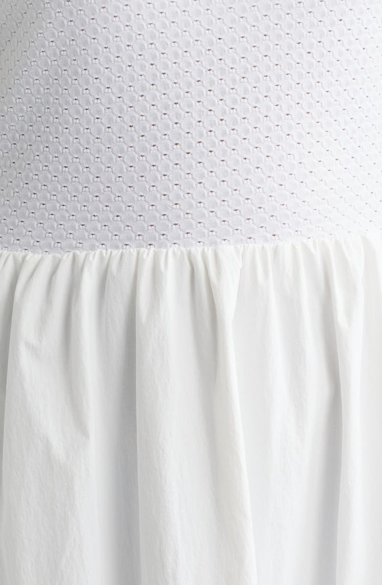 Bernardo Mixed Media Midi Dress, Alternate, color, Bright White