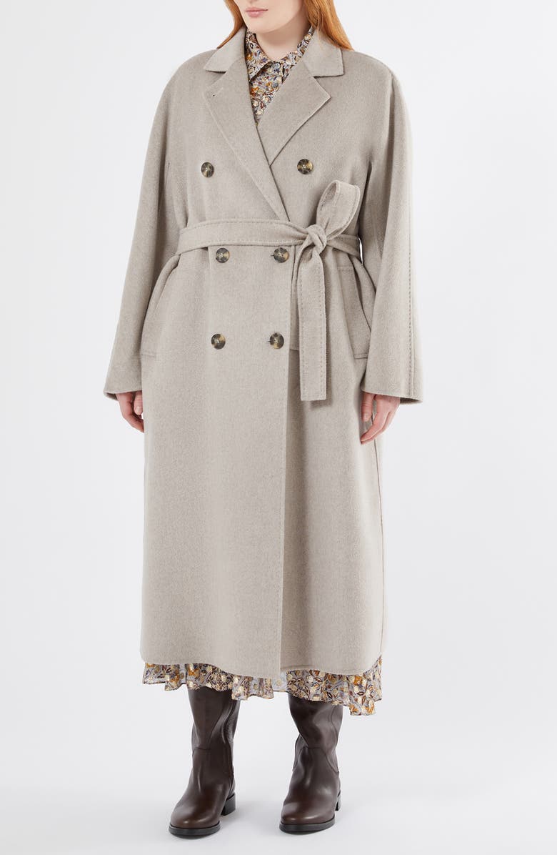 Marina Rinaldi Bolivar Virgin Wool Coat, Main, color, Turtledove Grey