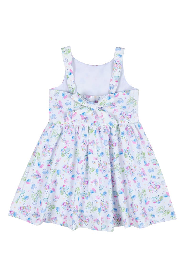 Butterfly Print Dress with Back Bow, Alternate, color, White / Multicolor