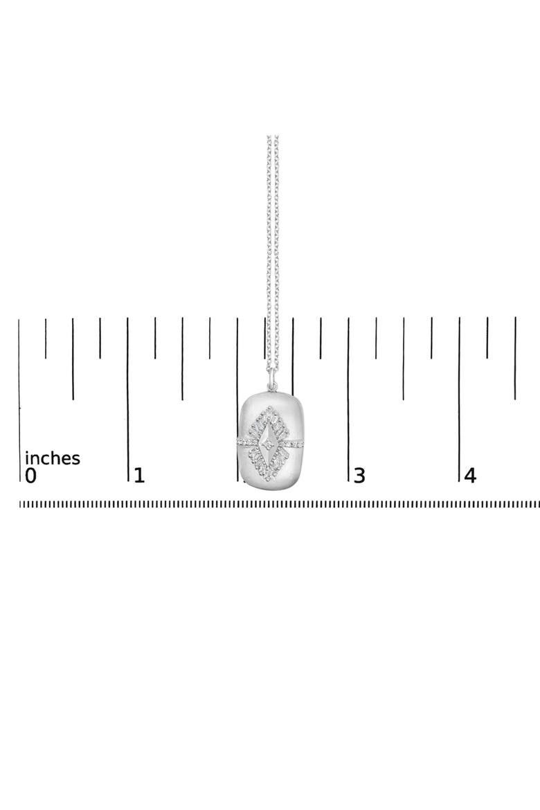 Sterling Silver 3/8 Cttw Diamond Puffed Medallion Design Pendant Necklace, Alternate, color, Silver