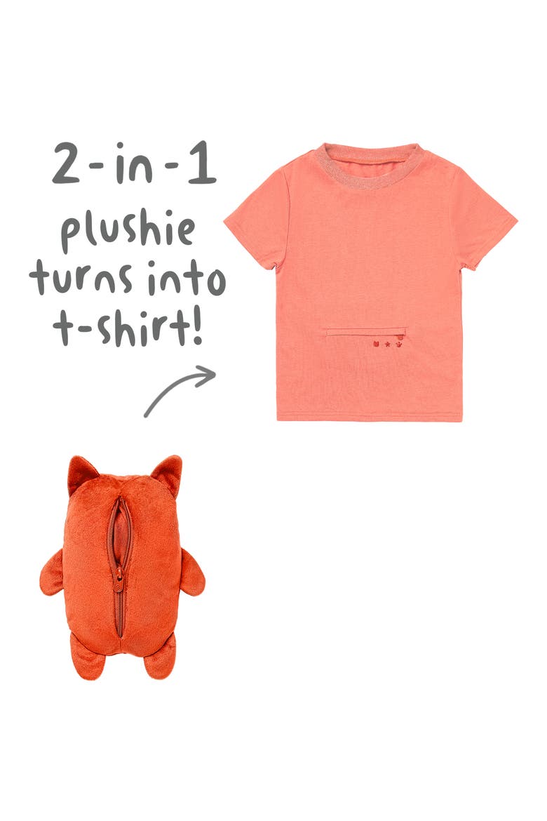 Flynn the Fox 2-in-1 Stuffed Animal T-Shirt, Alternate, color, BURNT ORANGE MARL