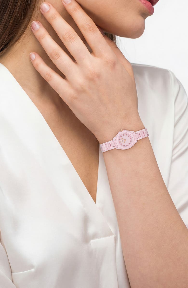 COACH Kitt Pink Ceramic Bracelet Watch, 21mm, Alternate, color, 