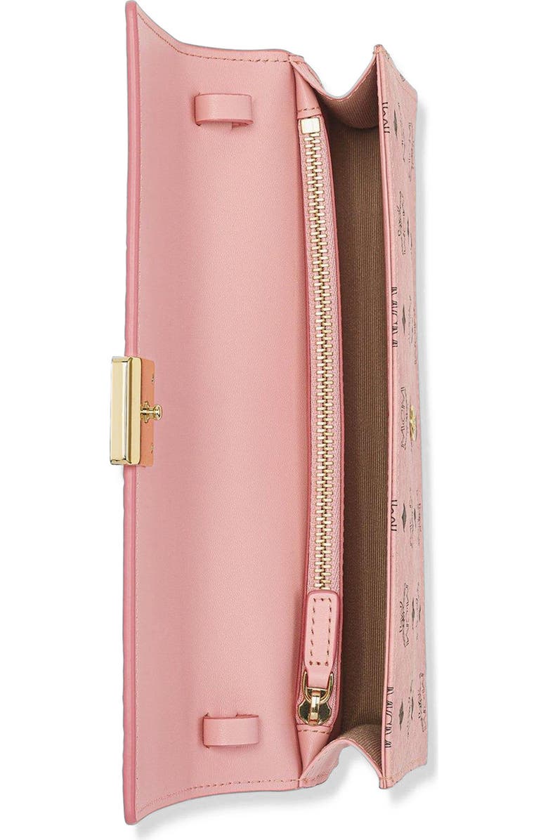 MCM Aren Crossbody Wallet in Visetos, Alternate, color, Brown