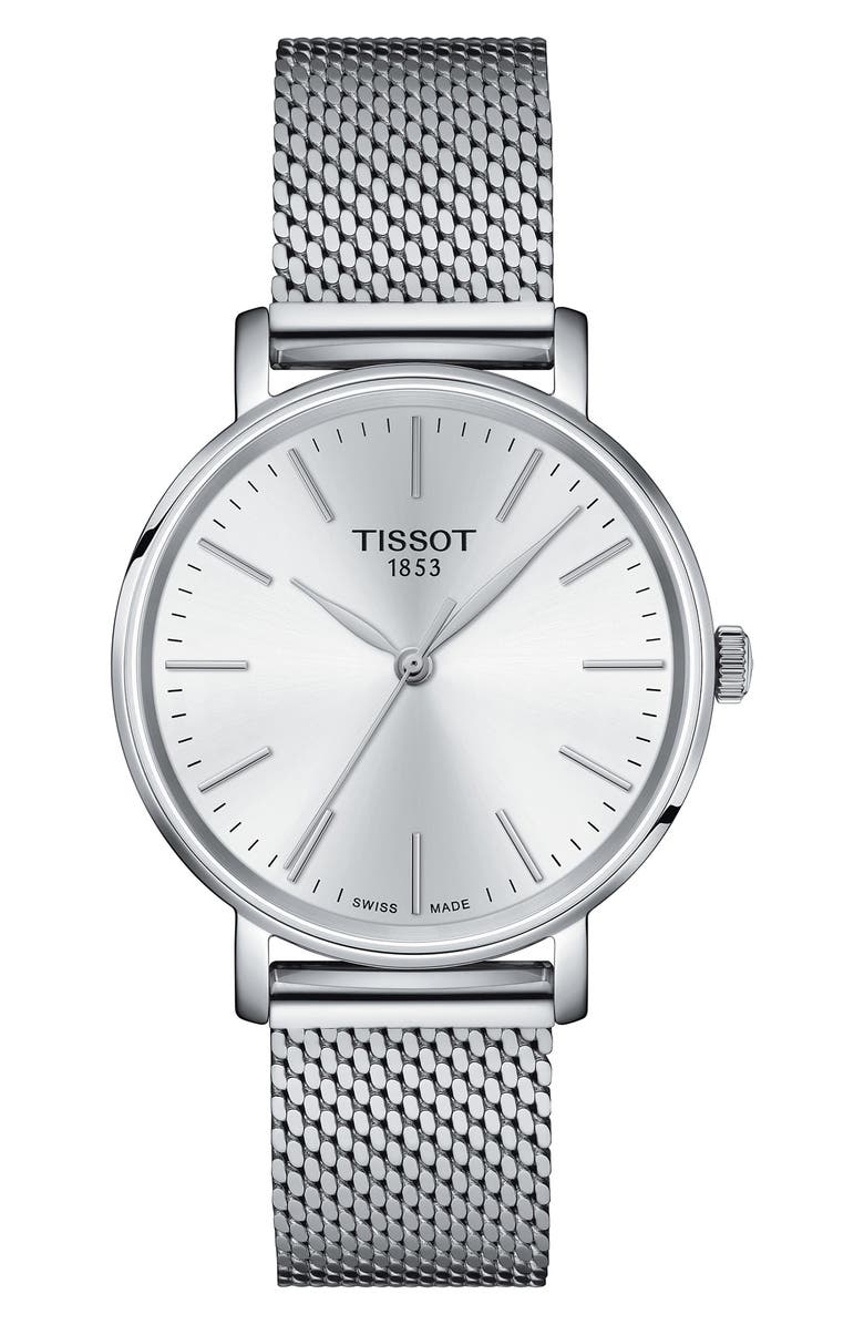 Tissot Everytime Mesh Strap Watch, 34mm, Main, color,