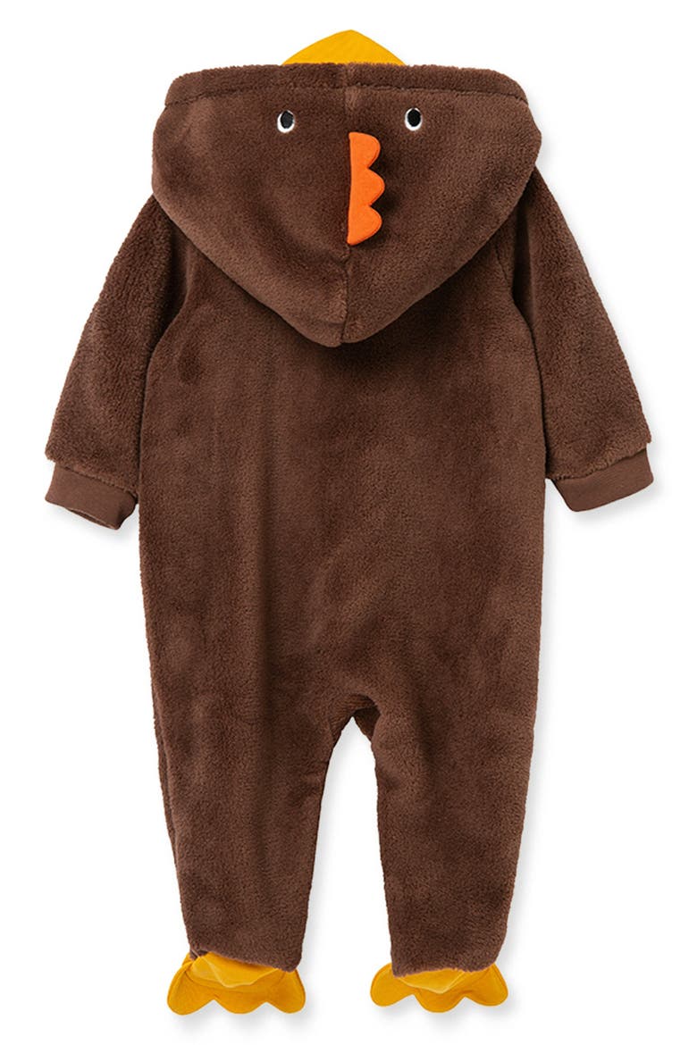 Kids' Turkey Fleece Footie, Alternate, color, BROWN