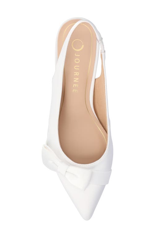 Journee Collection Paloma Slingback Pump In Satin/white