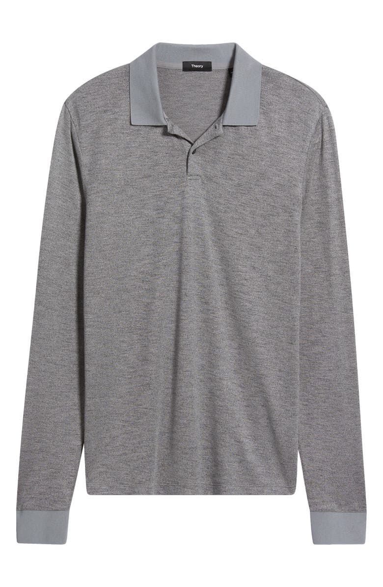 Theory Goris Activate Long Sleeve Polo, Alternate, color, Carbon Melange