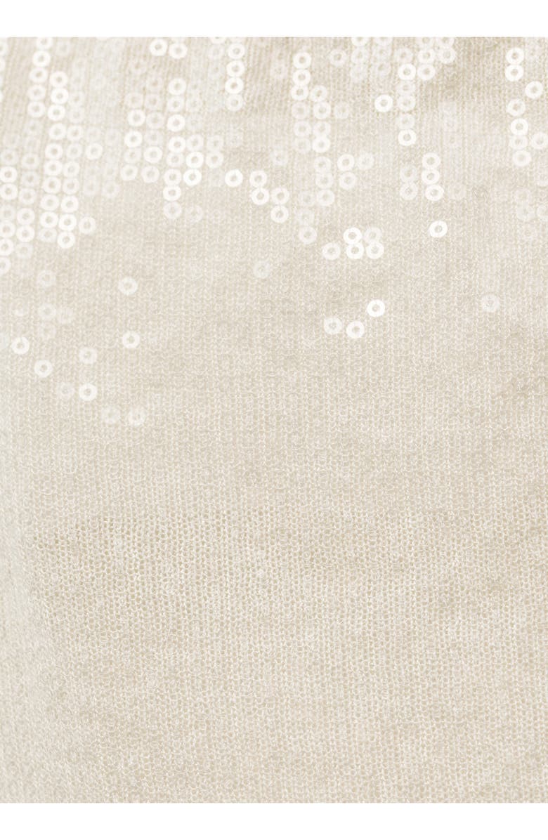 MANGO Sequin Pencil Skirt, Alternate, color, Vanilla