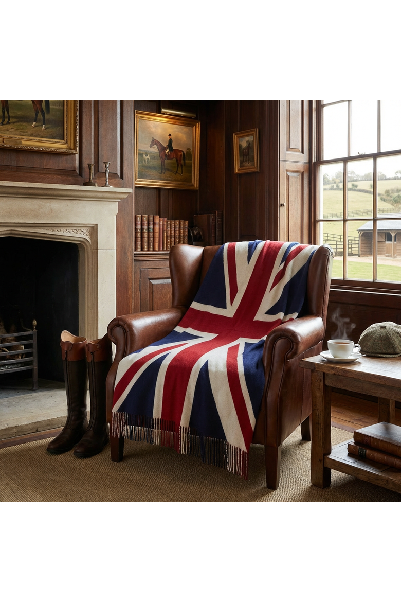 Union Jack Merino Wool Throw, Alternate, color, Multi-Color