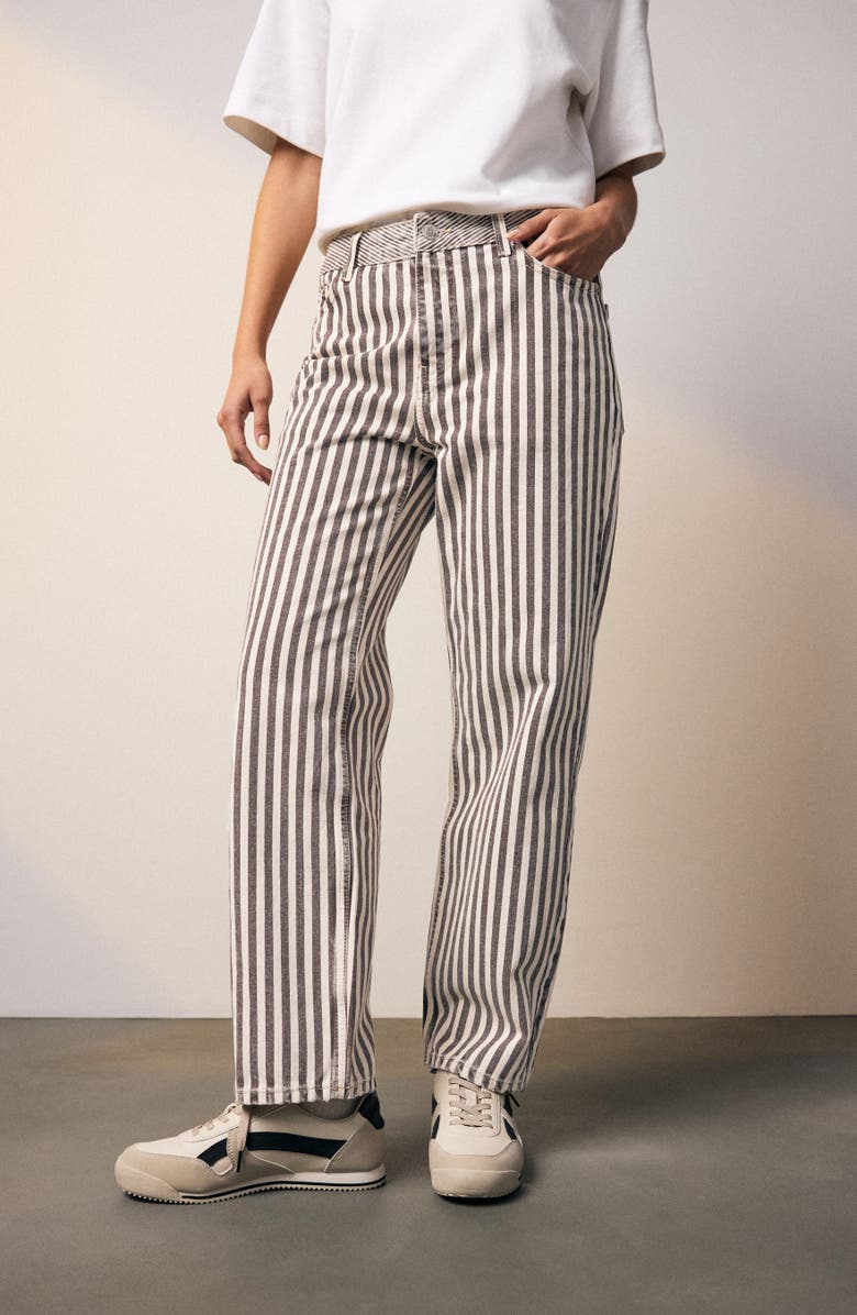 NEXT Stripe Straight Leg Jeans, Main, color,