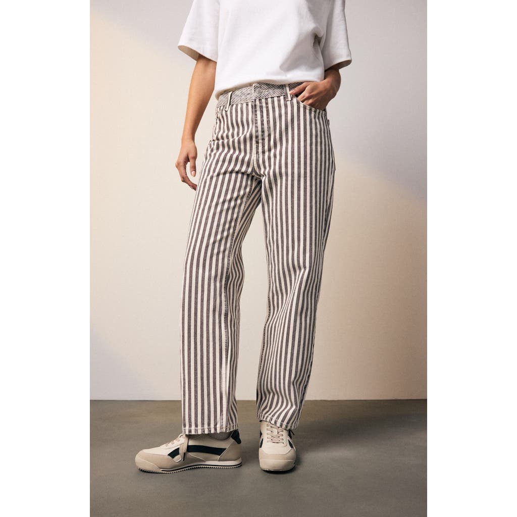 Shop Next Stripe Straight Leg Jeans