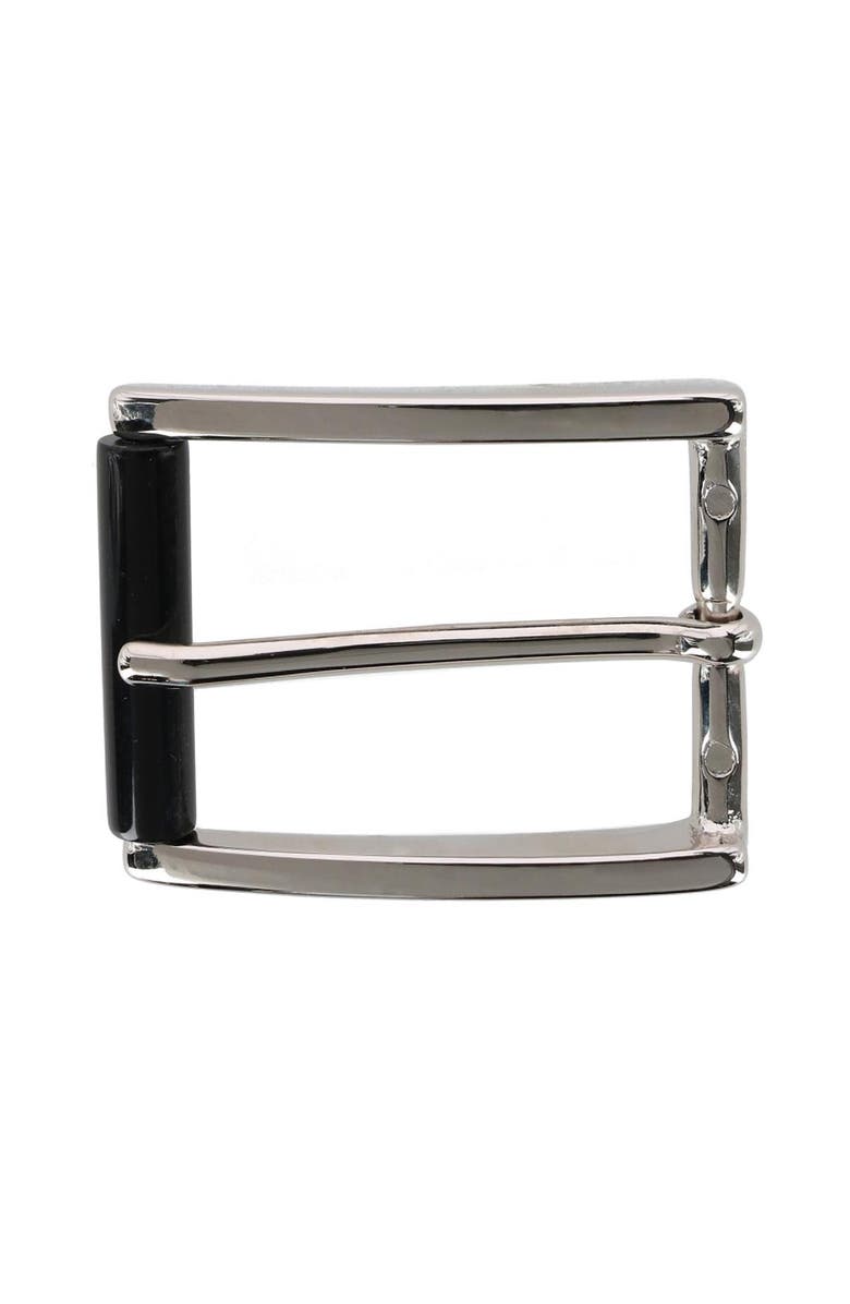 Trafalgar 35mm Genuine Stag Horn Roller Single Pronged Brass Buckle, Main, color, Silver