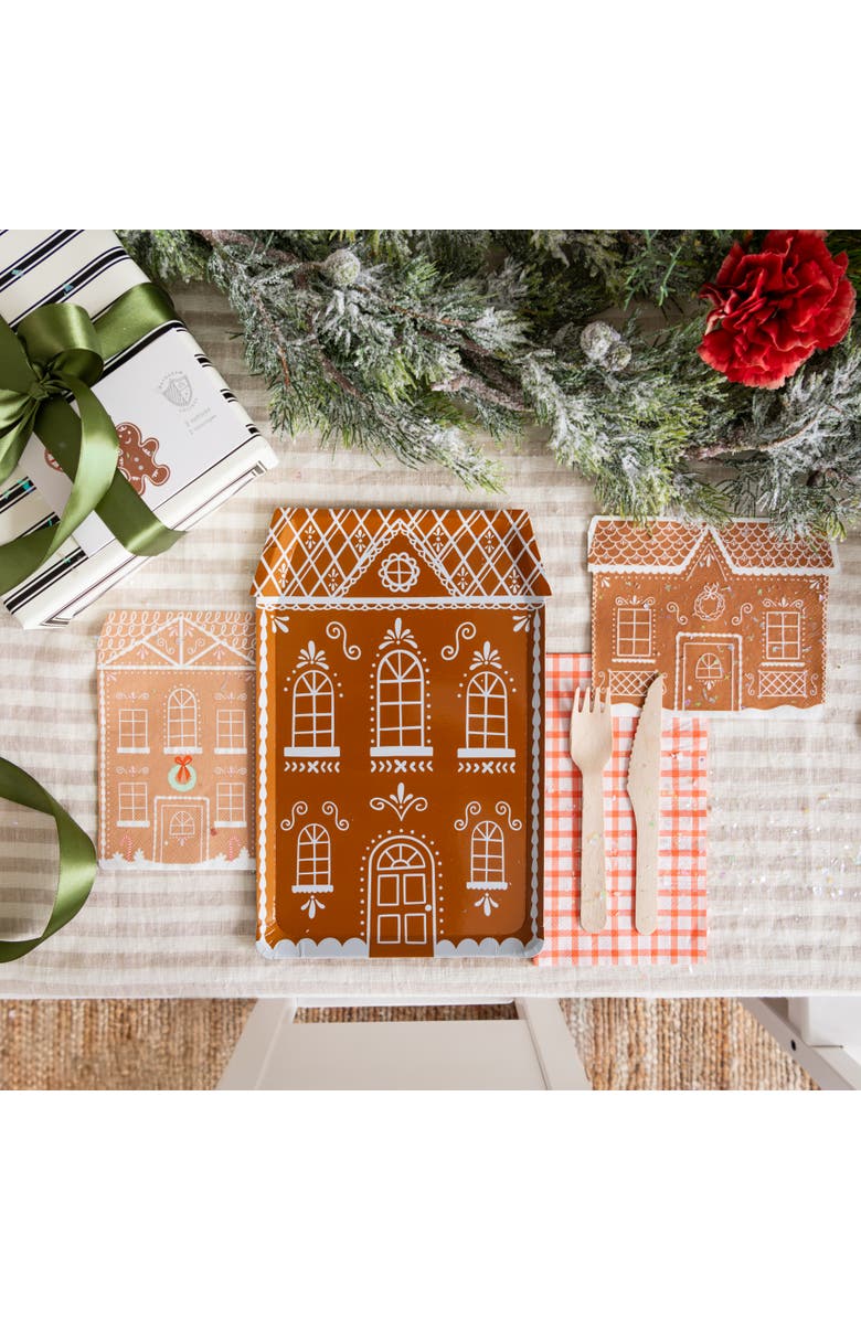 Daydream Society Baking Spirits Bright Gingerbread House Large Napkins in Brown, Alternate, color, Assorted Pre-Pack