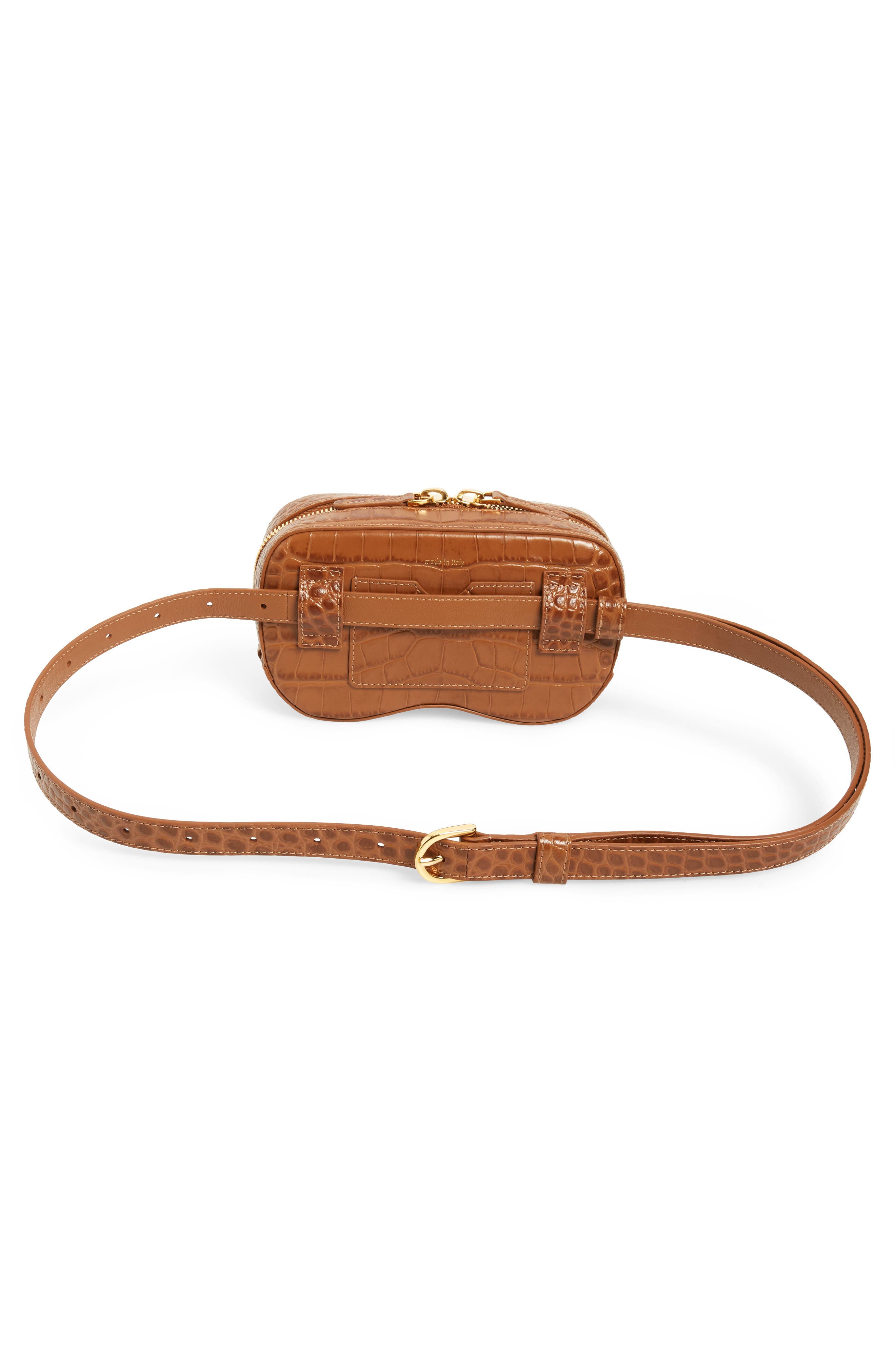 SENREVE Coda Croc Embossed Leather Belt Bag, Alternate, color, 