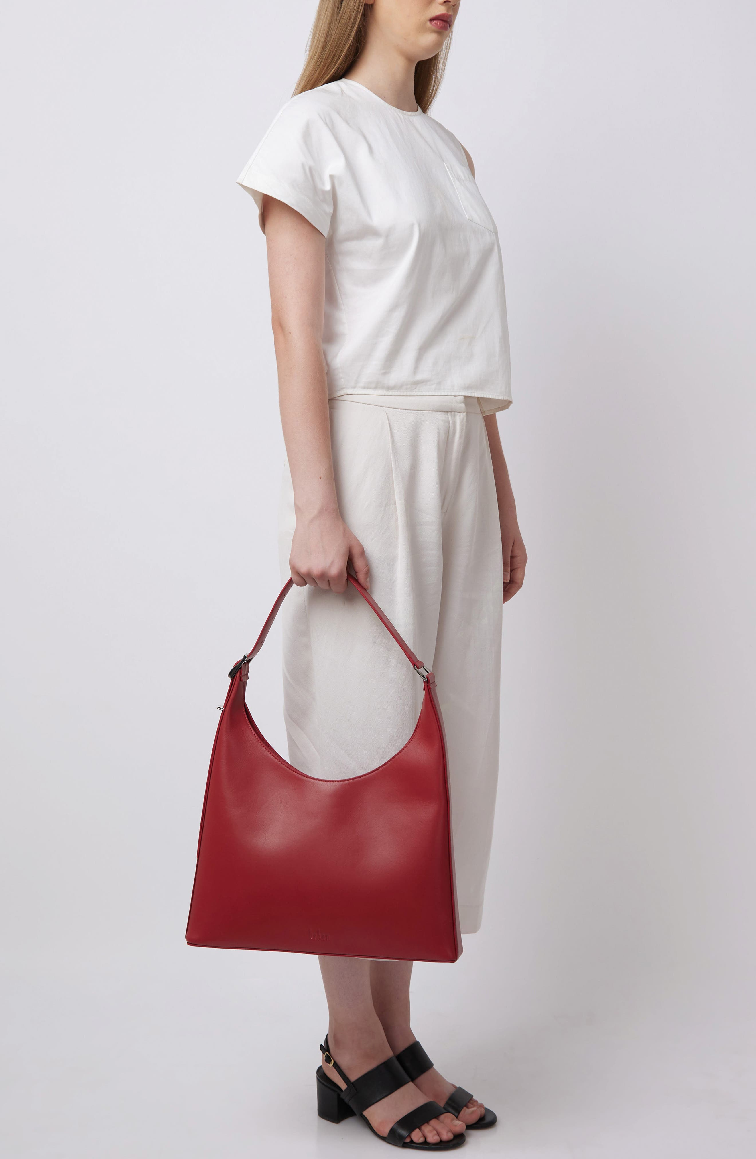 behno Large Danny Flatiron Leather Shoulder Bag, Alternate, color, 