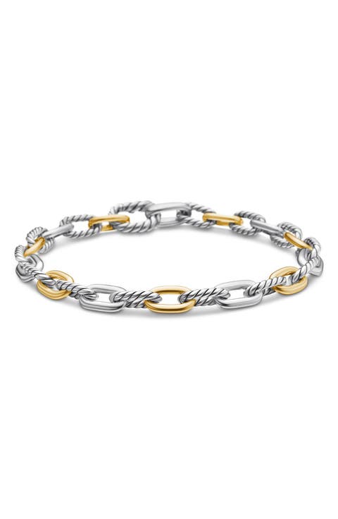Madison® Chain Bracelet in Sterling Silver with 18K Yellow Gold, 5.5mm