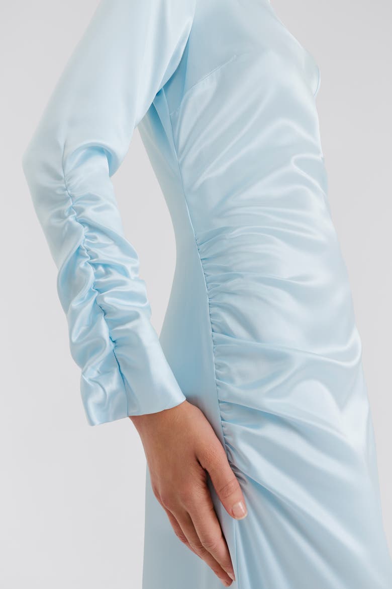 Luisa Ruched Long Sleeve Maxi Dress, Alternate, color, Icy Blue