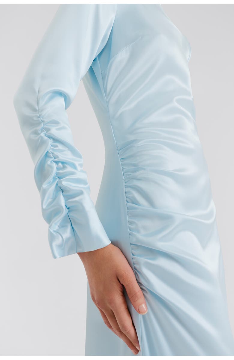 Malina Luisa Ruched Long Sleeve Maxi Dress, Alternate, color, Icy Blue