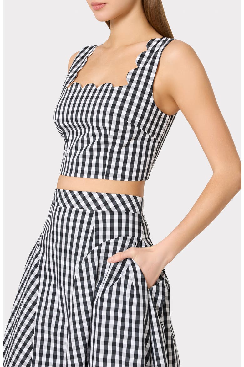 Robin Gingham Midi Skirt, Alternate, color, BLACK/ WHITE