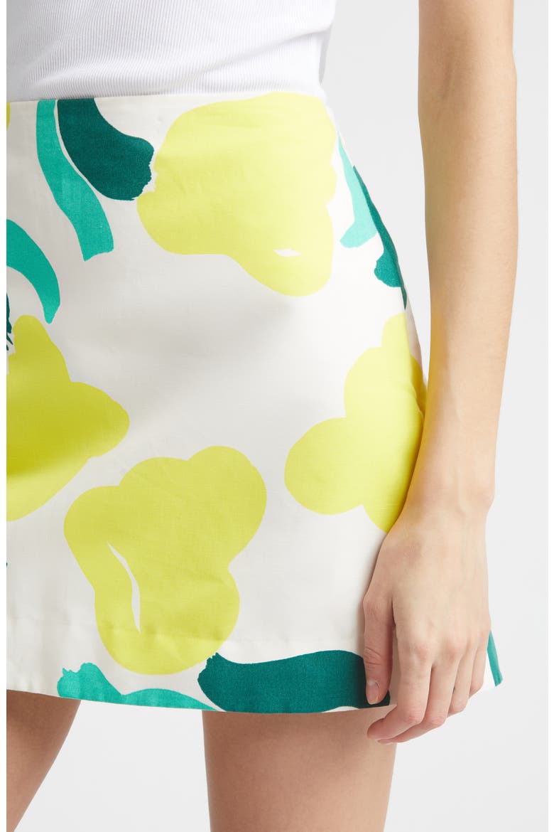 Kokominen Lemmitty Cotton & Linen Skirt, Alternate, color, OFF WHITE YELLOW GREEN