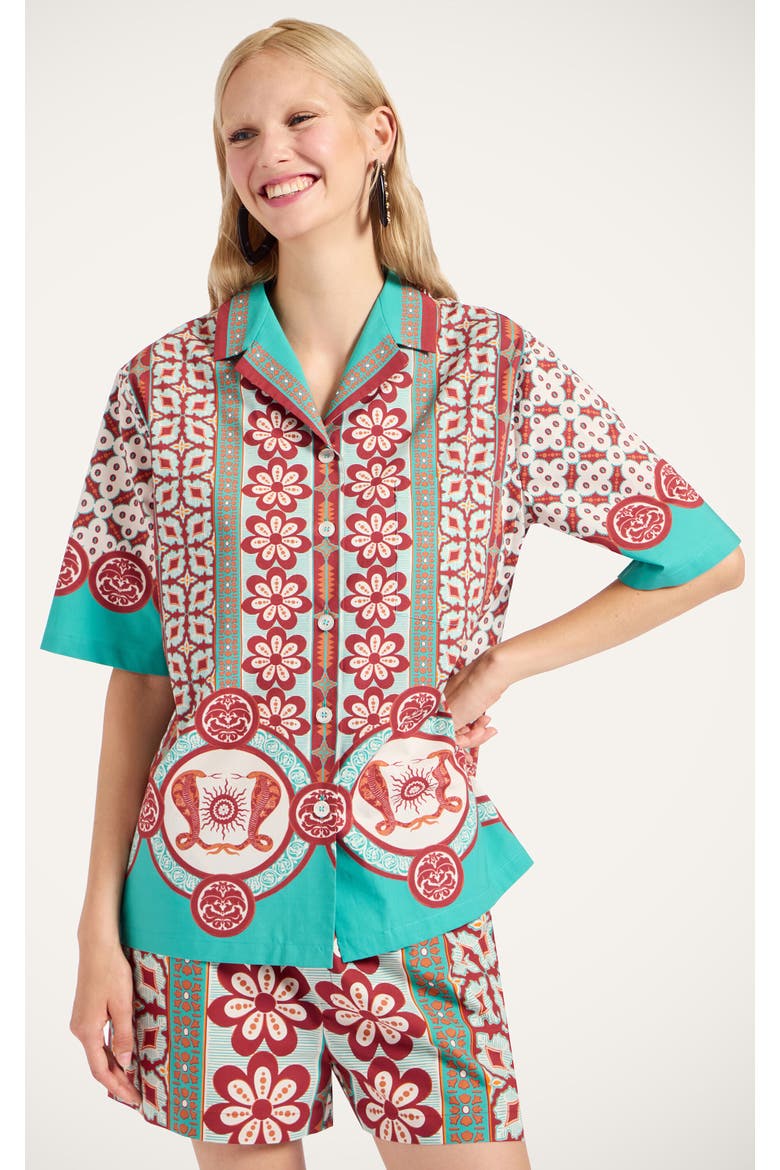 Bowling Shirt Placée, Main, color, Pagoda Placée Rust
