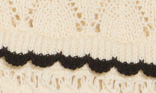 Vigoss Open Stitch Ruffle Sleeveless Sweater In New Natural
