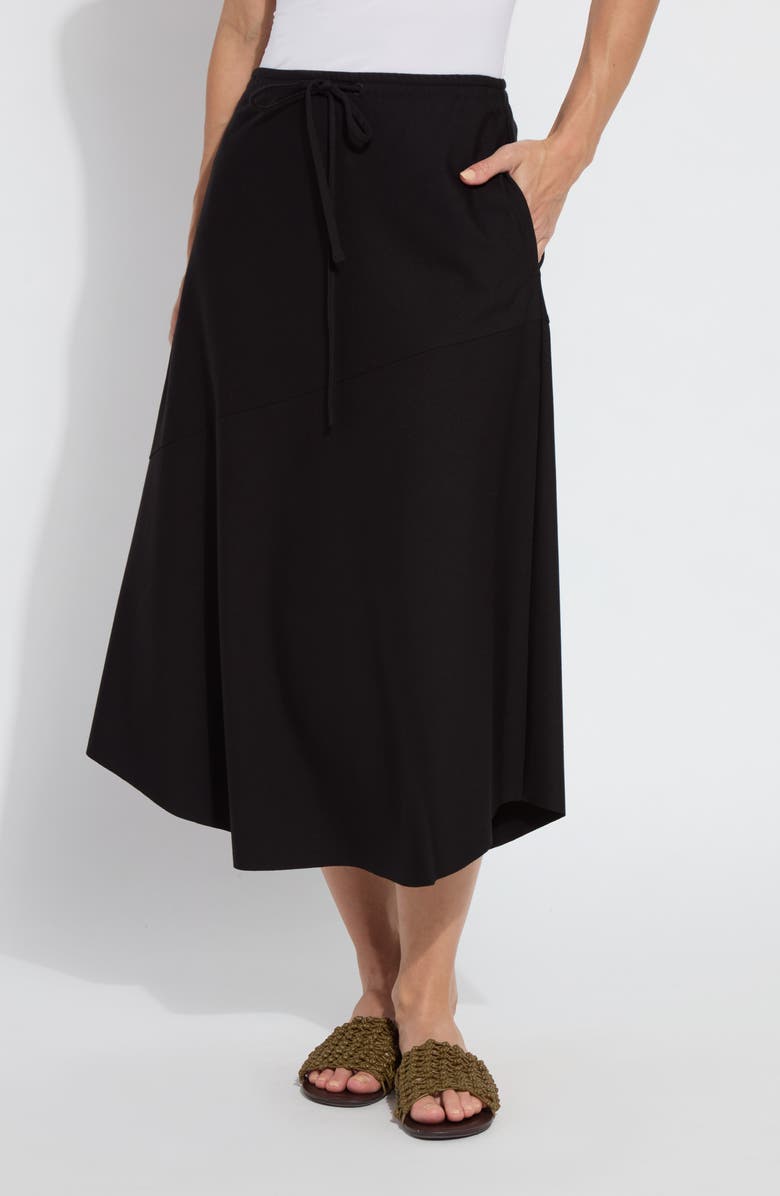 Lysse Nora Drawstring Midi Skirt, Main, color, Black