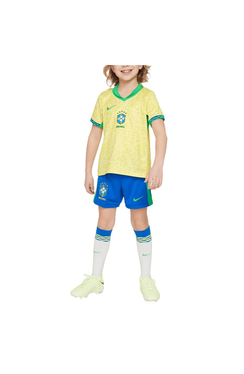 Nike Preschool Nike  Yellow Brazil National Team 2024 Home Replica Stadium Kit Set, Main, color, 