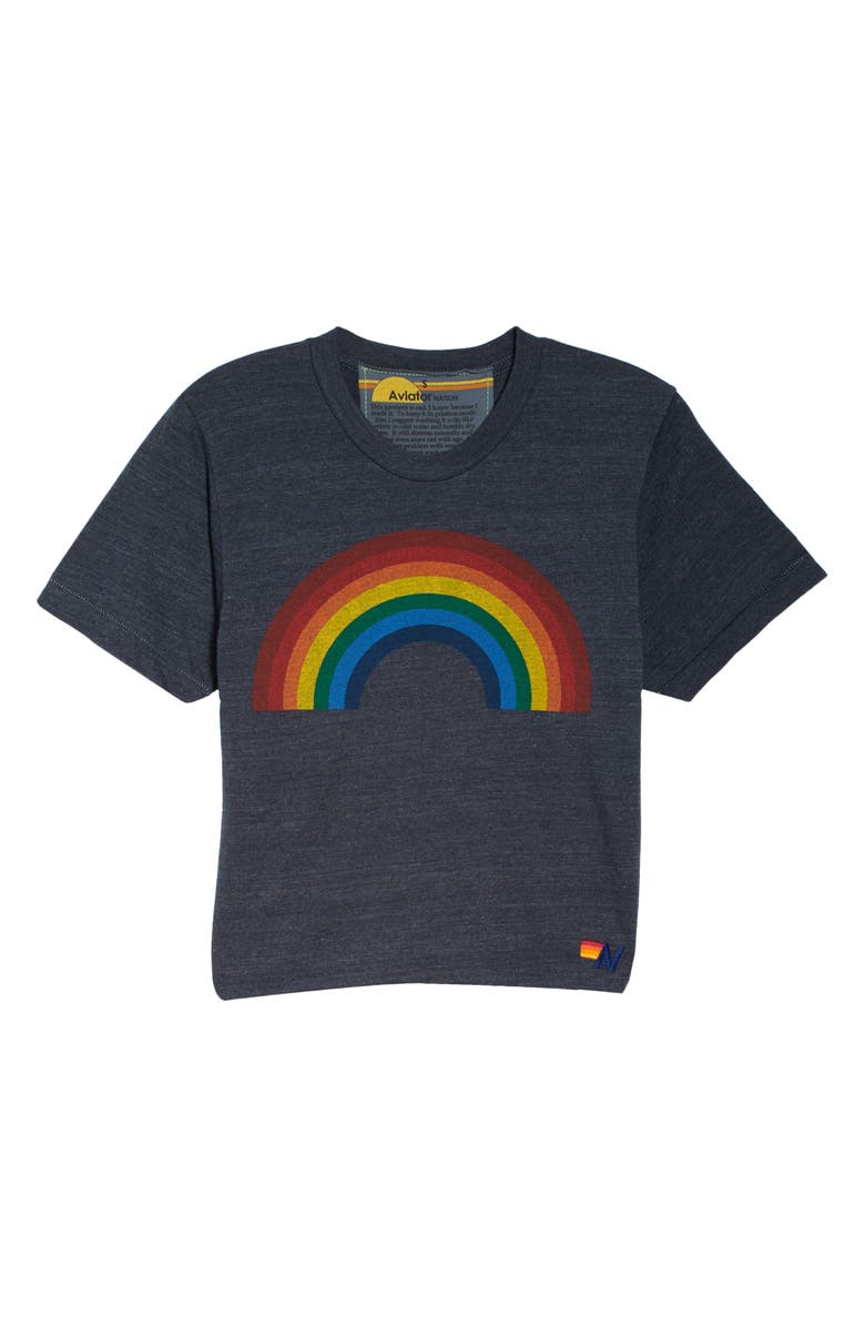 Aviator Nation Big Rainbow Boyfriend Tee, Alternate, color,