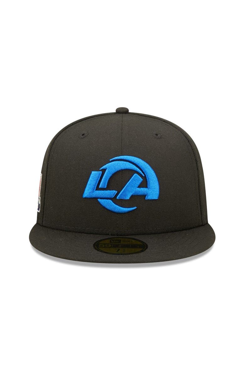 Men's New Era Black Los Angeles Rams Super Bowl LVI Champions Side Patch 59FIFTY Fitted Hat, Alternate, color, Black