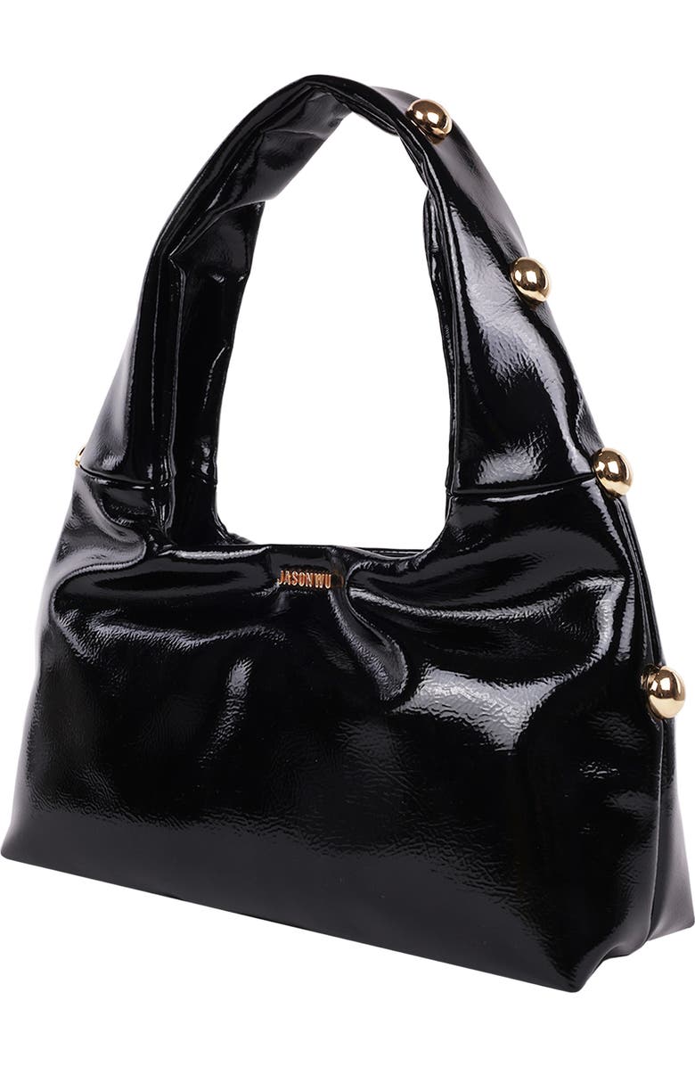 JASON WU Studded Patent Shoulder Bag, Alternate, color, Black
