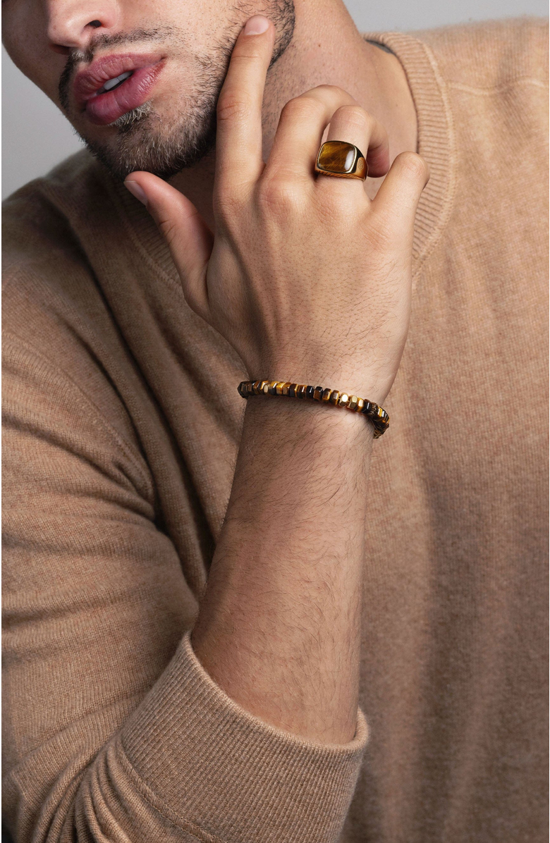 Nialaya Hexagon Beaded Bracelet, Alternate, color,