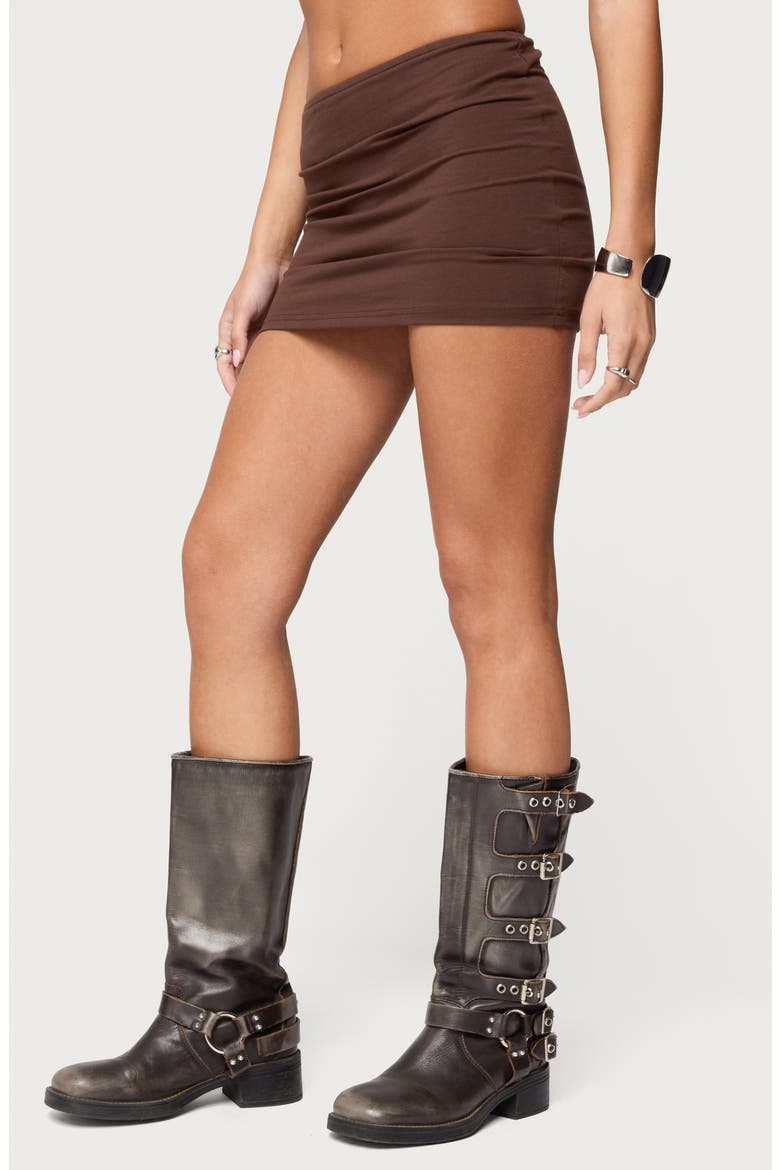 Aisha Low Rise Miniskirt, Alternate, color, BROWN