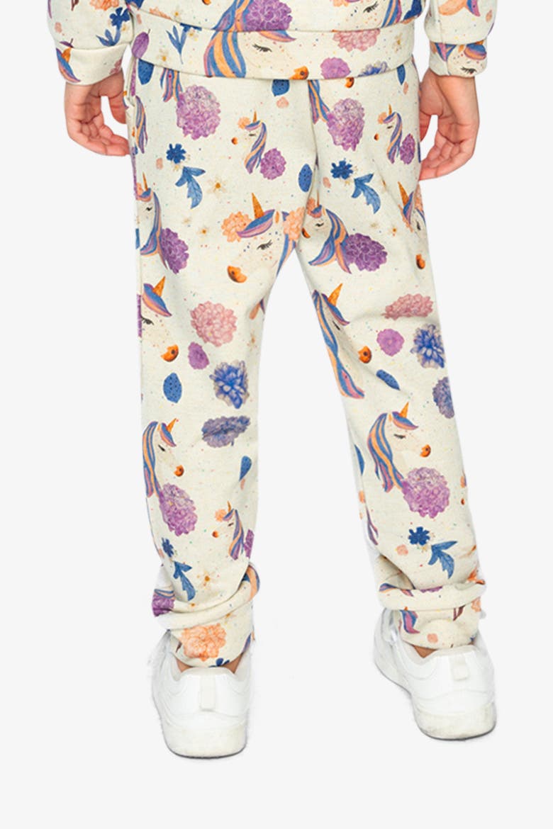 French Terry Side Pocket Sweatpants, Alternate, color, Beige Unicorn Print