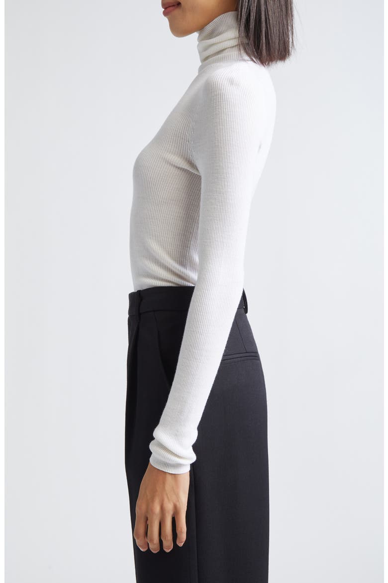 Wool Rib Turtleneck Top, Alternate, color, IVORY