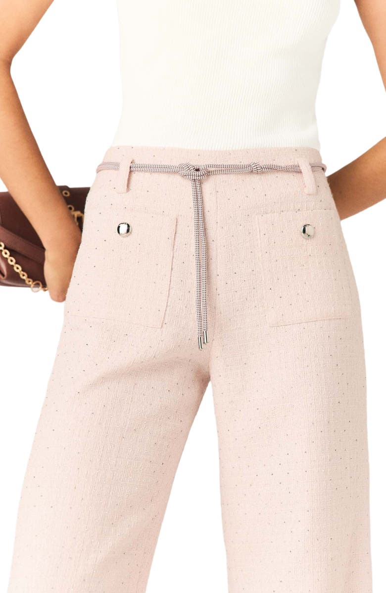maje Tweed trousers, Alternate, color, Pink