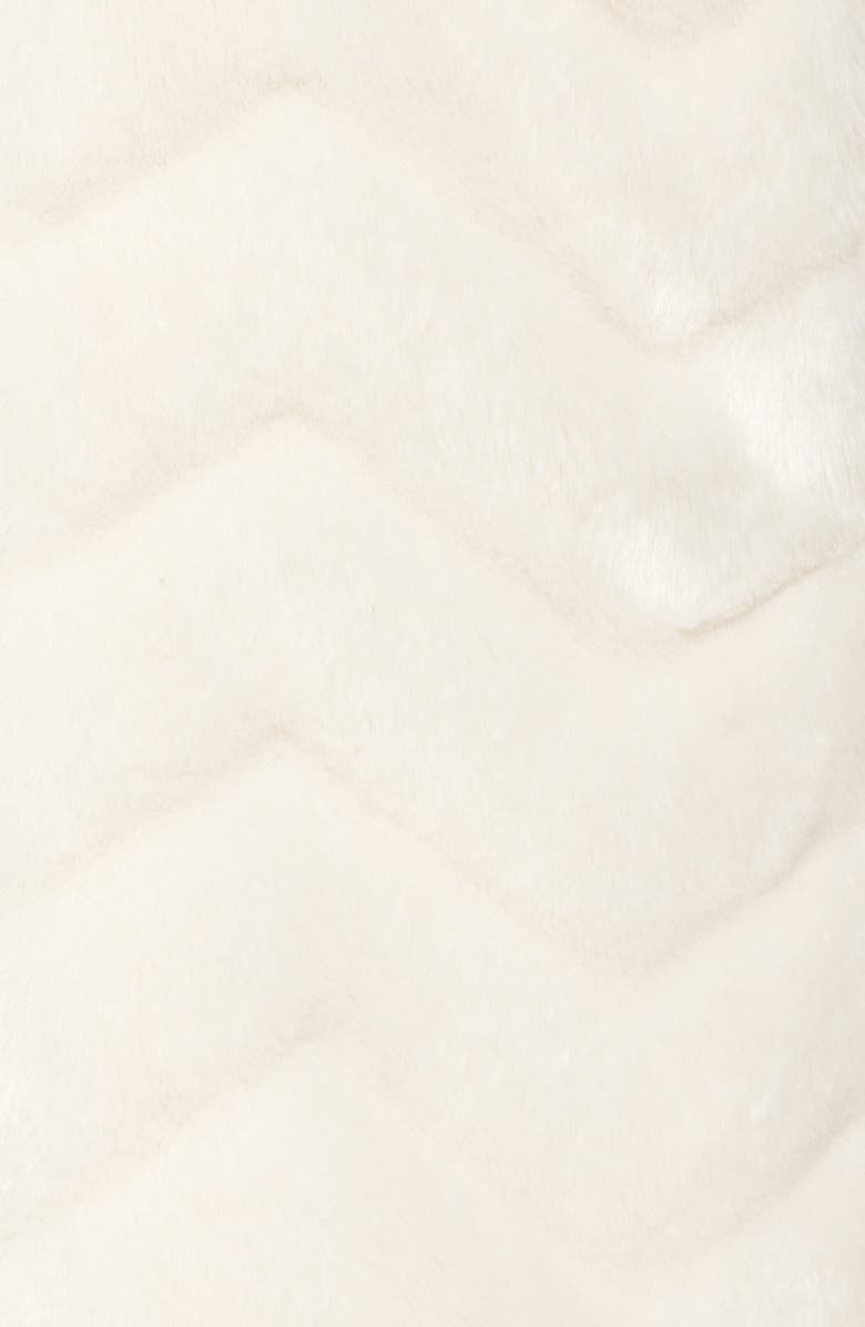 Gallery Hooded Chevron Faux Fur Coat, Alternate, color, 
