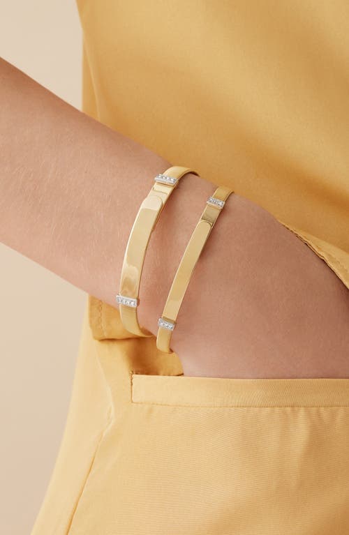 Marco Bicego 18k Yellow Gold Masai Diamond Pave Two Station Thin Bangle Bracelet In Yellow Gold