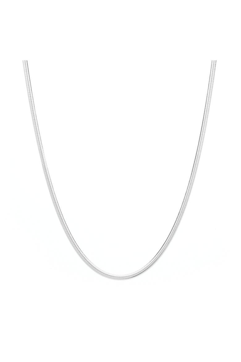 Herringbone Chain Necklace, Main, color, White